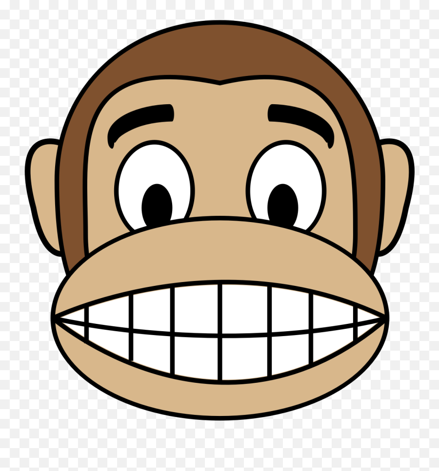Clipart - Cartoon Monkey Face Emoji,Monkey Emojis