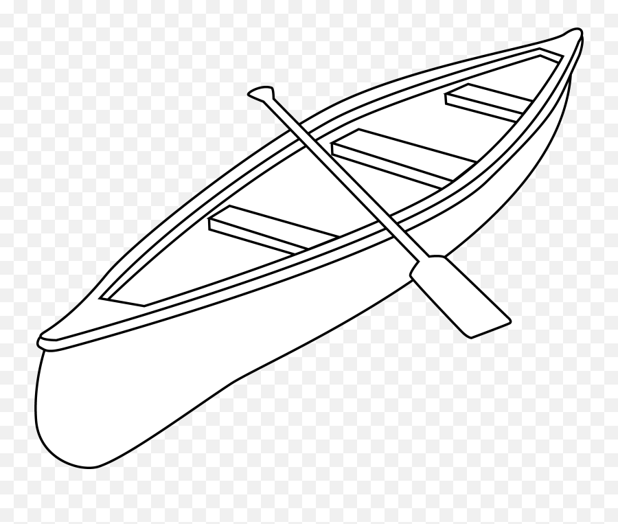 Outline Canoe Clipart - Canoe Coloring Emoji,Canoe Emoji