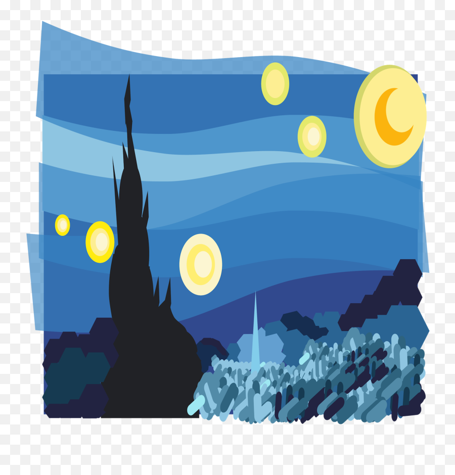 Transparent Starry Night Clipart - Starry Night Vincent Van Gogh Clipart Emoji,Starry Night Emoji