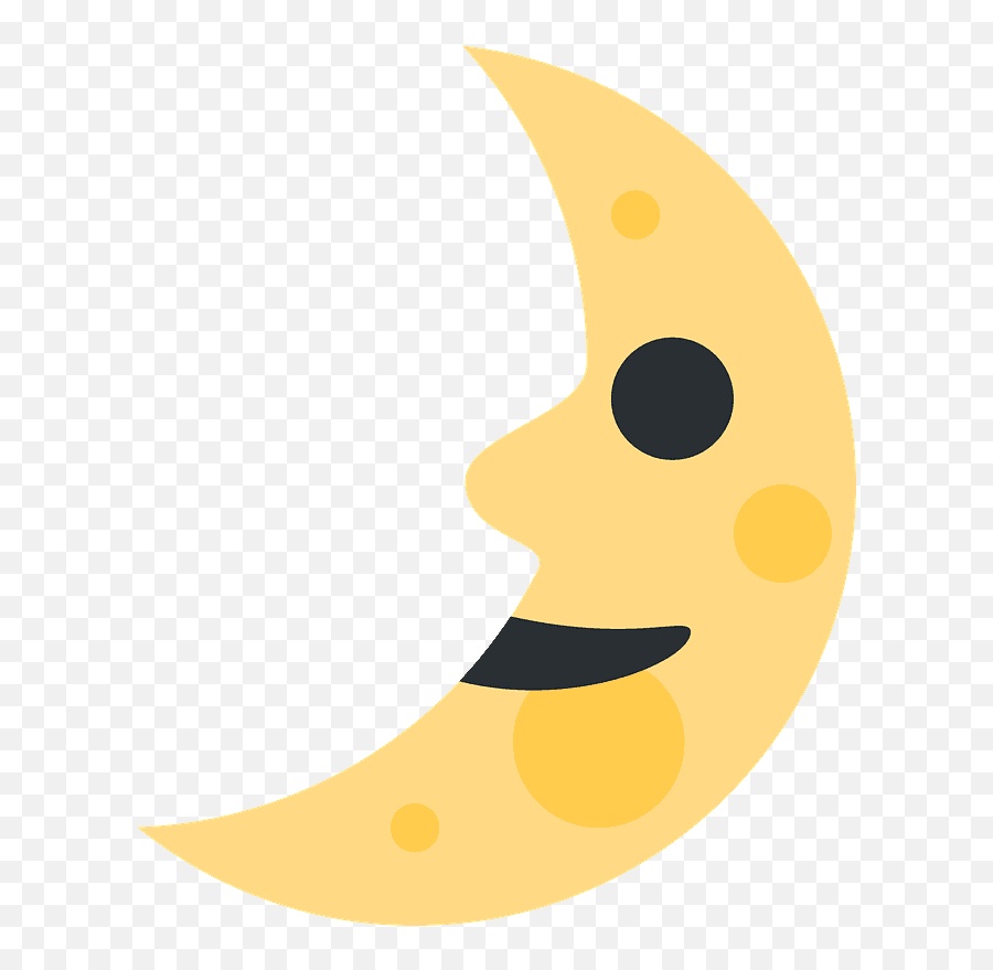 First Quarter Moon Face Emoji Clipart - Mesíc Emoji,Purple Moon Emoji