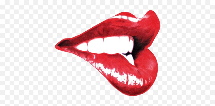 Lip Art Red Lips - Drawing A Lips Color Emoji,Lip Biting Emoji