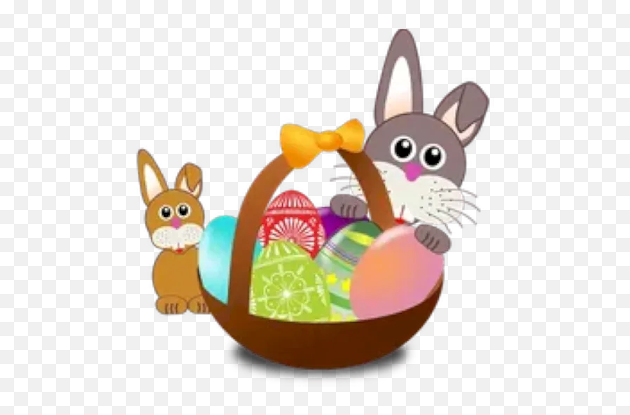 Easter Bunny With Eggs Stickers For - Easter Pictures For Kids Emoji,Easter Bunny Emoji