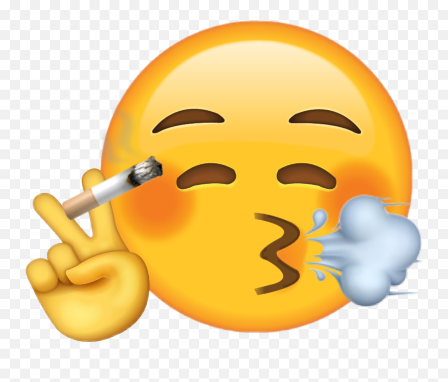 Cigarette Smoking Emoji Yellow Smoke Smokeemoji Cigaret - Smoking Emoji Png,Smoke Emoji
