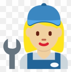 Woman Mechanic Emoji With Medium - Emoji,Eyelash Emoji