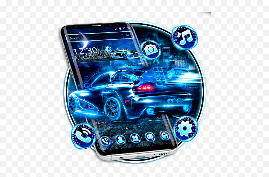 Neon Blue Sports Car Theme - Fast Speed U2013 Apps On Google Play Automotive Paint Emoji,Fast Car Emoji