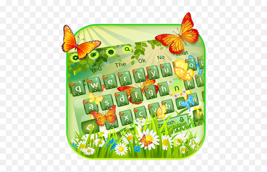 Green Garden Butterfly Keyboard - Clip Art Emoji,Butterfly Emoji Android