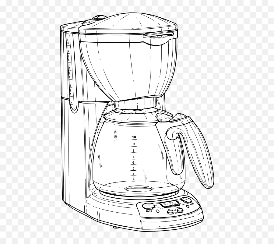 Coffeemaker Automatic Coffee - Coffee Maker Drawing Simple Emoji,Smoking Pot Emoji