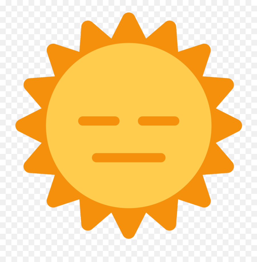 Sun Expressionless - Smiling Sun Icon Emoji,Expressionless Emoji