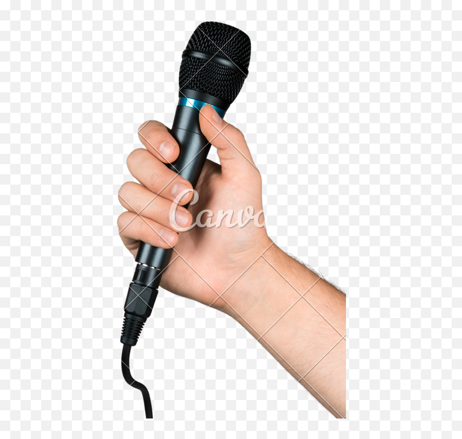 Transparent Hand Holding Microphone Clipart - Transparent Hand Holding Microphone Emoji,Emoji Gun And Microphone