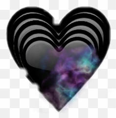 Heart Emoji Black Galaxy Sticker - Girly