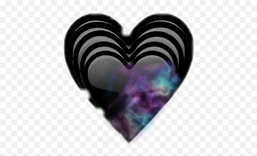 Heart Emoji Black Galaxy Sticker - Girly,Fog Emoji