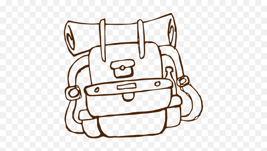 Hand Drawn Camping Backpack Icon - Transparent Png U0026 Svg Horizontal Emoji,Hand And Backpack Emoji
