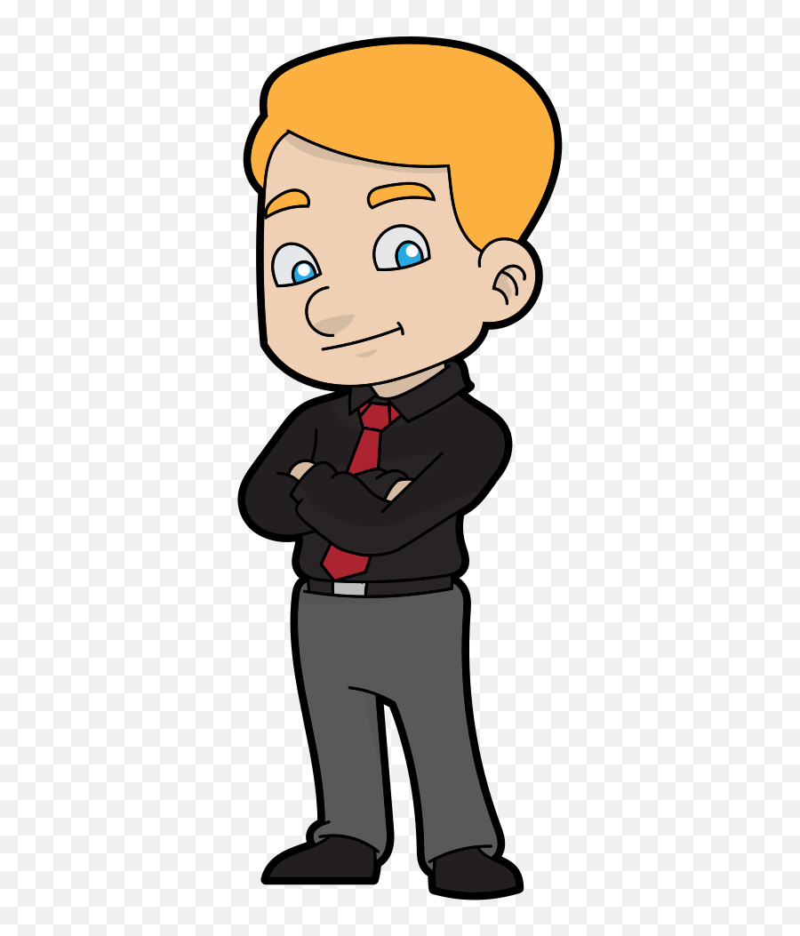 Friendly Cartoon Businessman - Businessman Cartoons Emoji,Crossing Arms Emoji