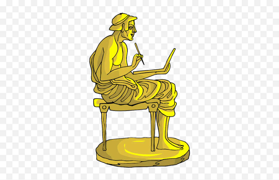 Golden Statue With Writer - Statue Emoji,Emoji Statue Of Liberty