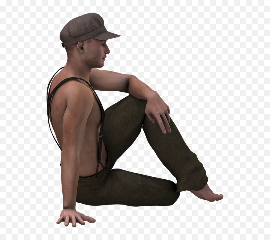 Man Male Person Figure Sitting - Orang Duduk Png Emoji,Muscle Emoji Hat