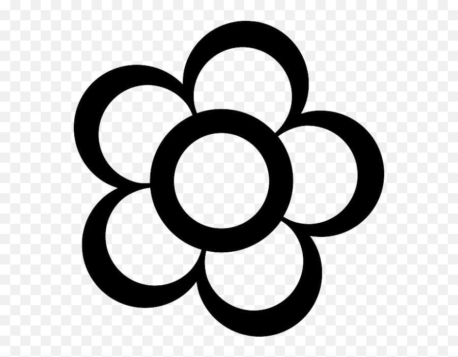 Gambar Bunga Kartun Hitam Putih - Flower Cartoon Black And White Emoji,Car Grandma Flower Emoji