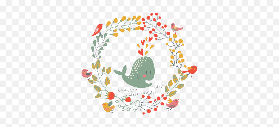 Kids Whale U0026 Birds Wall Sticker - Thank You For Coming Wedding Png Emoji,Whale Emoji