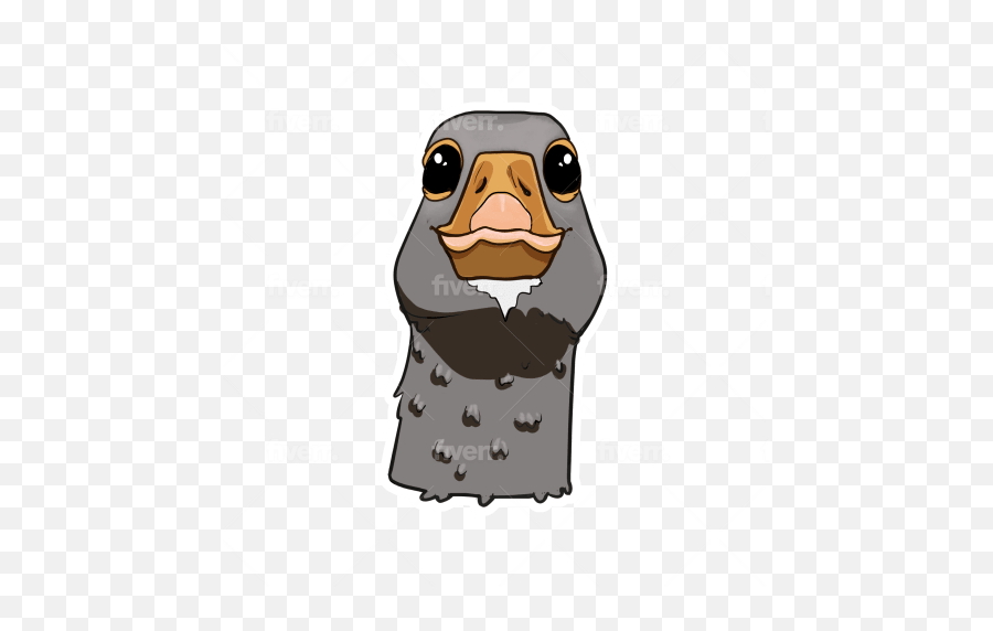 Draw Your Animal In A Fun Emoji Style Portrait Digital File - Penguin,Goose Emoji