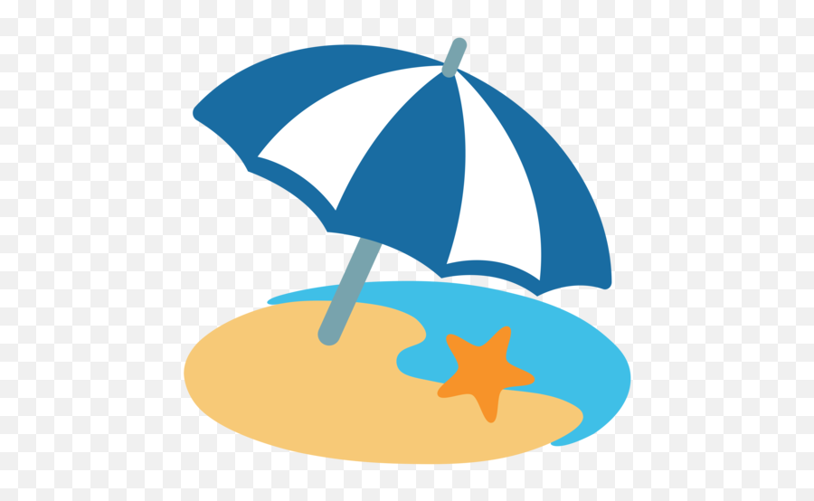 Beach With Umbrella Emoji - Beach Emoji Png,Beach Emoji