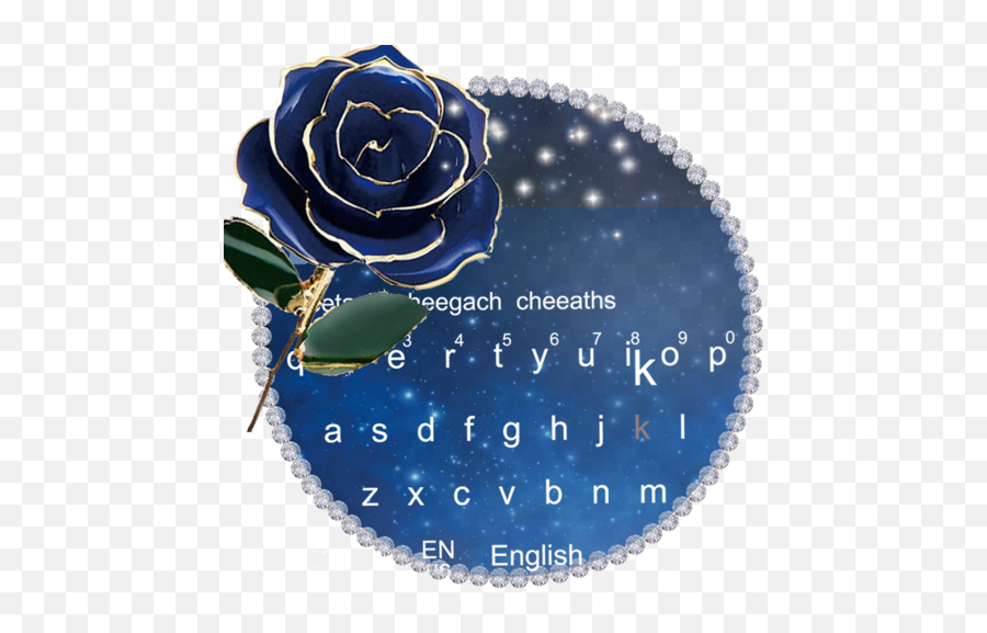 Gold Blue Rose Crystal Keyboard Theme U2013 Aplikace Na Google Play - Dot Emoji,Rose Emoji Text