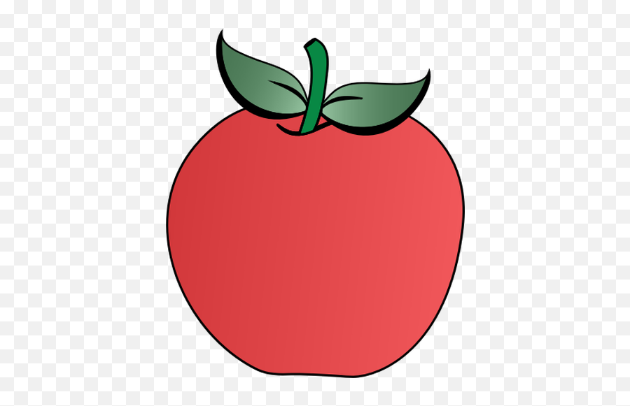 Vector Clip Art Of Two Leaves Apple - Apple Drawing Emoji,Apple Color Emoji