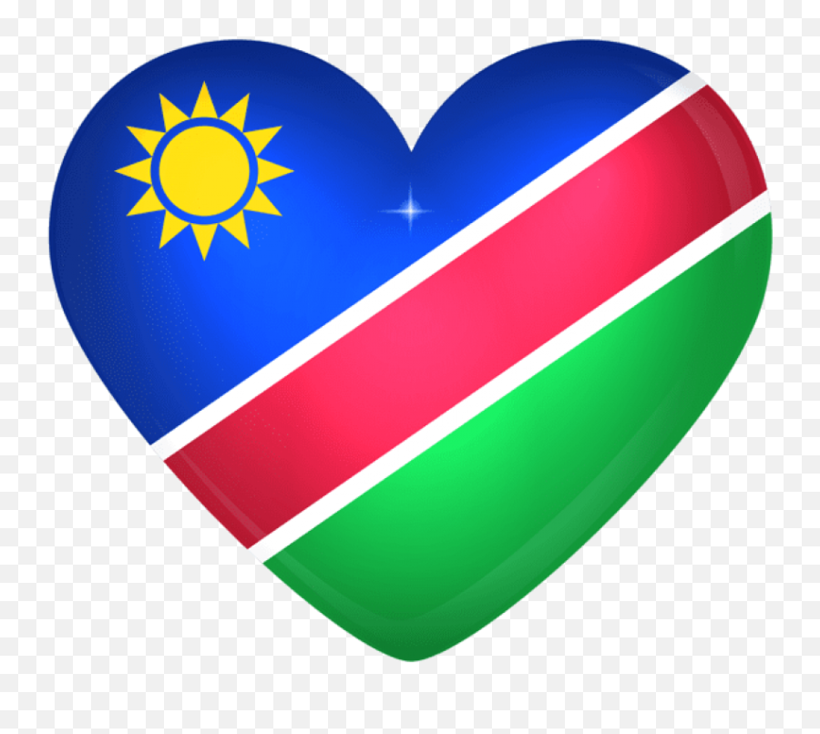 Namibia Large Heart Flag Clipart - National Flag Of Namibia Emoji,Uruguay Flag Emoji