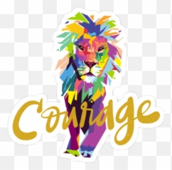 Courage Lion Harrypotter Gryffindor - Quadro Com Dizer Evangelico Emoji