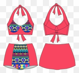 The Reno Halter Bikini Top Has Ties - Swimwear Sewing Pattern Free Emoji