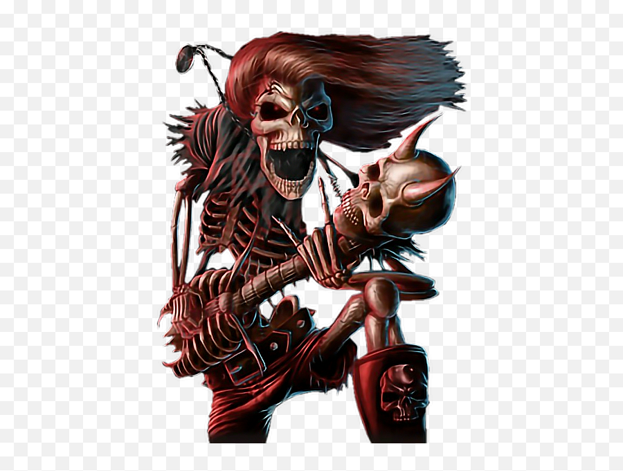 Skeleton Rocker Fantasyart Fantasy - Heavy Metal Skeleton Emoji,Rocker Sign Emoji