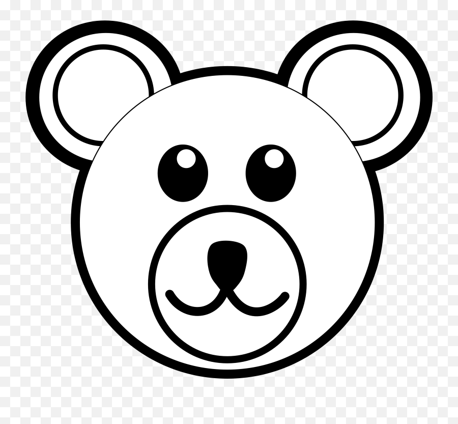 Teddy Face Clipart - Bear Face Clipart Black And White Emoji,Bear Face Emoji