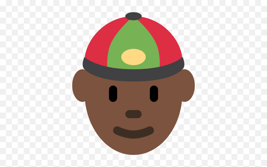 Man With Chinese Cap Emoji With Dark Skin Tone Meaning - Illustration,Graduation Cap Emoji