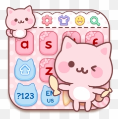 Cute Pink Kitty Keyboard - Clip Art Emoji,Cat Emoji Keyboard