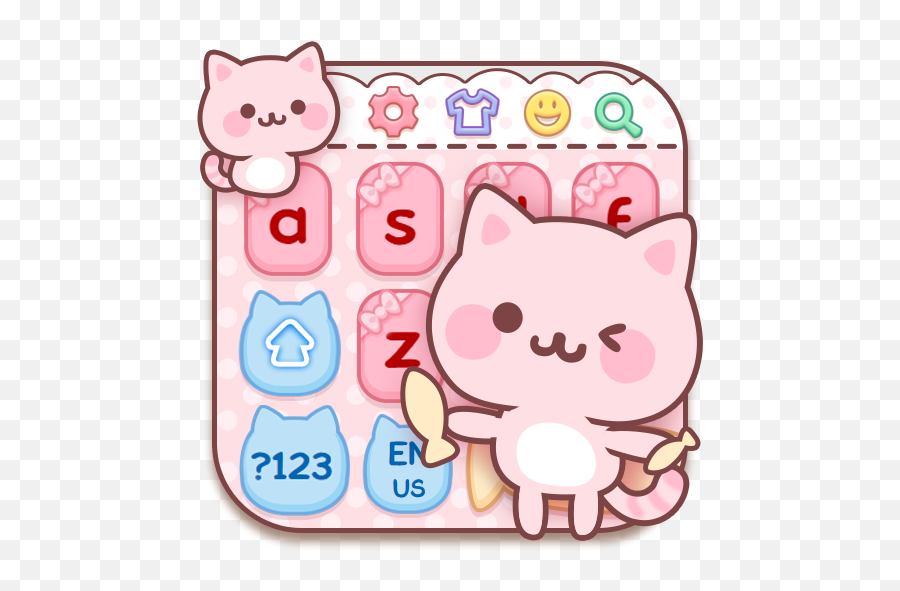 Cute Pink Kitty Keyboard - Clip Art Emoji,Cat Emoji Keyboard