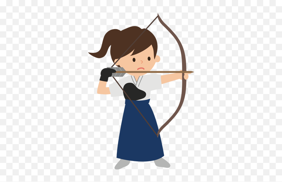 Girl With Bow And Arrow - Archery Cartoon Emoji,Emoticon Japanese