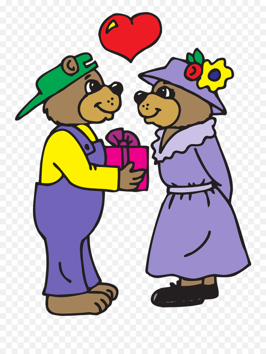 Heart Love Gift Bear Bears - Simple Future Tense Formula Emoji,Hang Ten Emoji