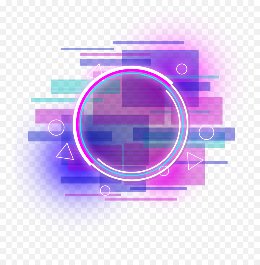 Fault Neon Star Symbols Error Aesthetic - Neon Circle Png Glitch Emoji,What Are The Purple Emoji Symbols