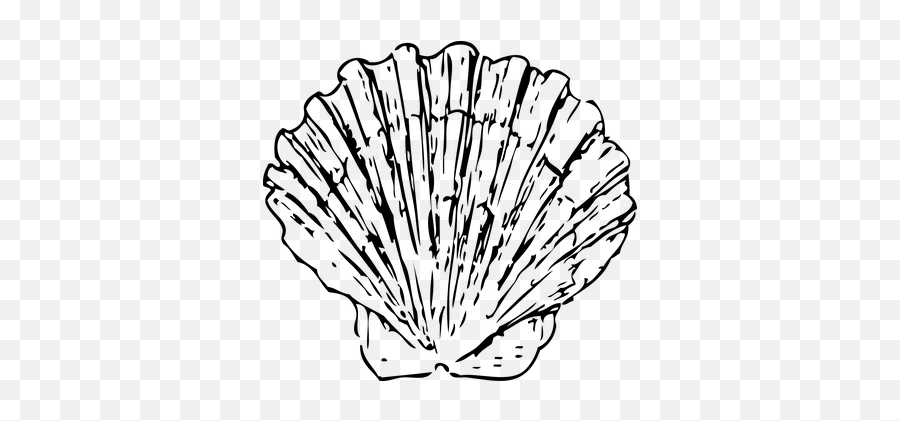 Free Sea Shells Shell Vectors - Scallop Black And White Emoji,Seashell Emoji