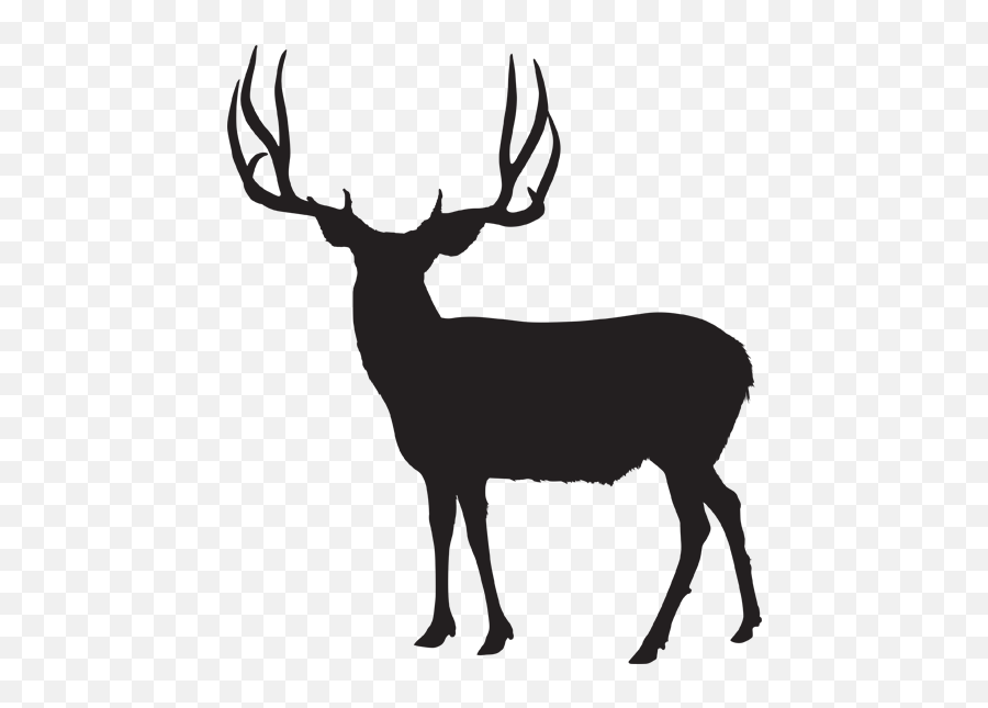 Mule Deer Silhouette - Deer Silhouette Transparent Emoji,Mule Emoji