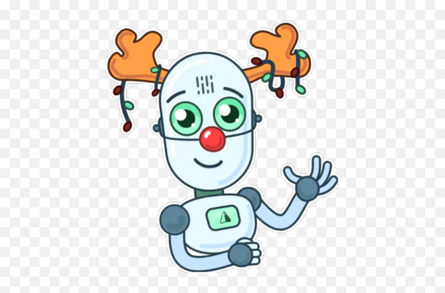Christmas Robot Stickers For Whatsapp - Cartoon Emoji,Robot Face Emoji