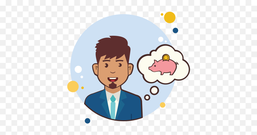 Man With Piggy Bank Icon - Idea Man Icon Png Emoji,Piggy Bank Emoji