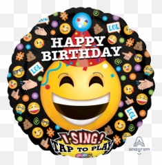 28 Smiling Emojis Bday Singing Balloon - Happy Birthday Cute Smiley,Birthday Emojis
