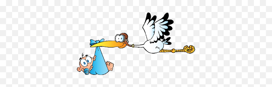 Stork Carrying Baby Boy - Funny Stork With Baby Emoji,Stork Emoji