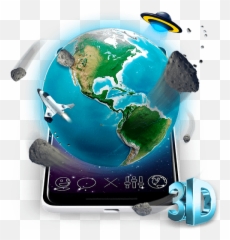 3d Earth Asteroid In Space Live Theme - Emoji