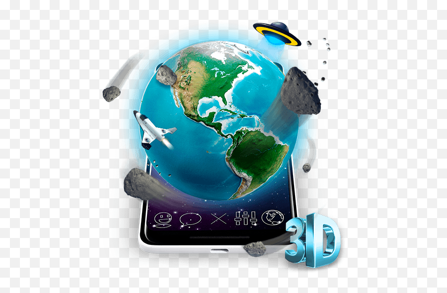 3d Earth Asteroid In Space Live Theme - Earth Emoji,Asteroid Emoji