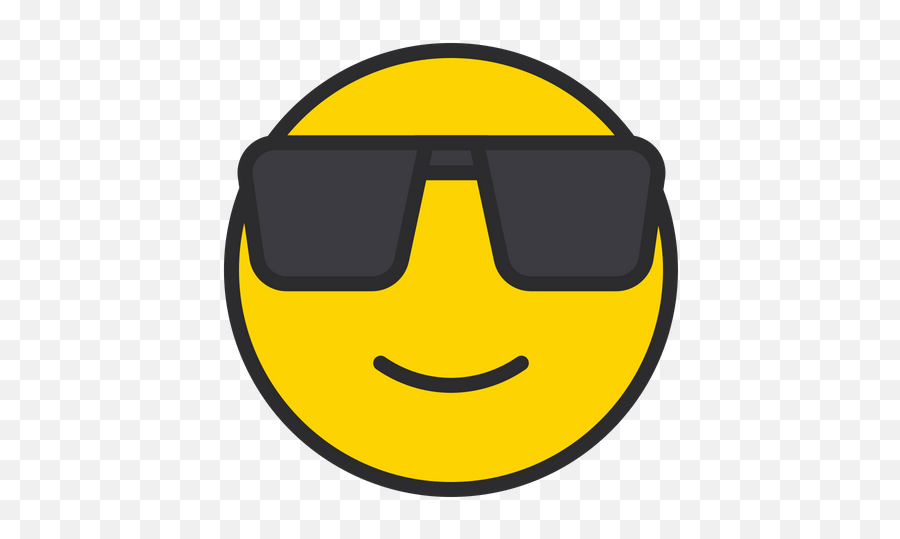 Smiling Face With Sunglasses Emoji Icon Of Colored Outline - Smiley,Sun Glasses Emoji