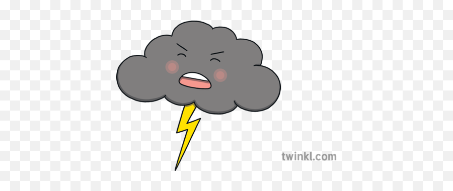 Storm Cloud 02 Sky Lightning Thunder Weather Water Cycle Ks1 - Cartoon Emoji,Lightning Emoji