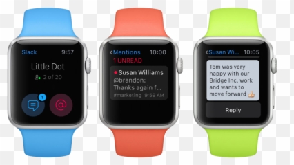 Slack - Gold Apple Watch With Pebble Band Emoji