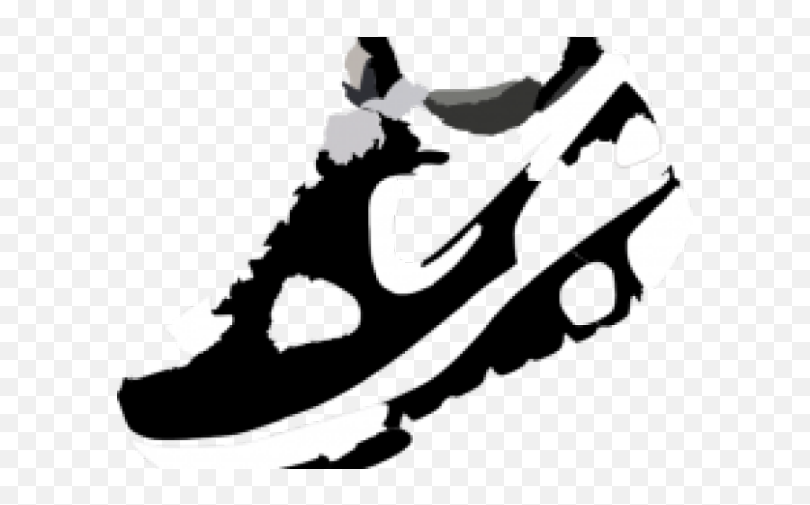 Free Running Shoes Clipart Black And - Silhouette Of Nike Shoes Emoji,Emoji Tennis Shoes