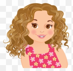 Transparent Curly Hair Clipart - Girl Emoji
