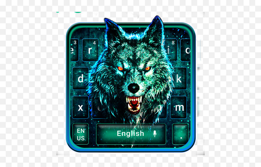 Neon Scary Wolf Keyboard - Pc Game Emoji,Wolf Emojis